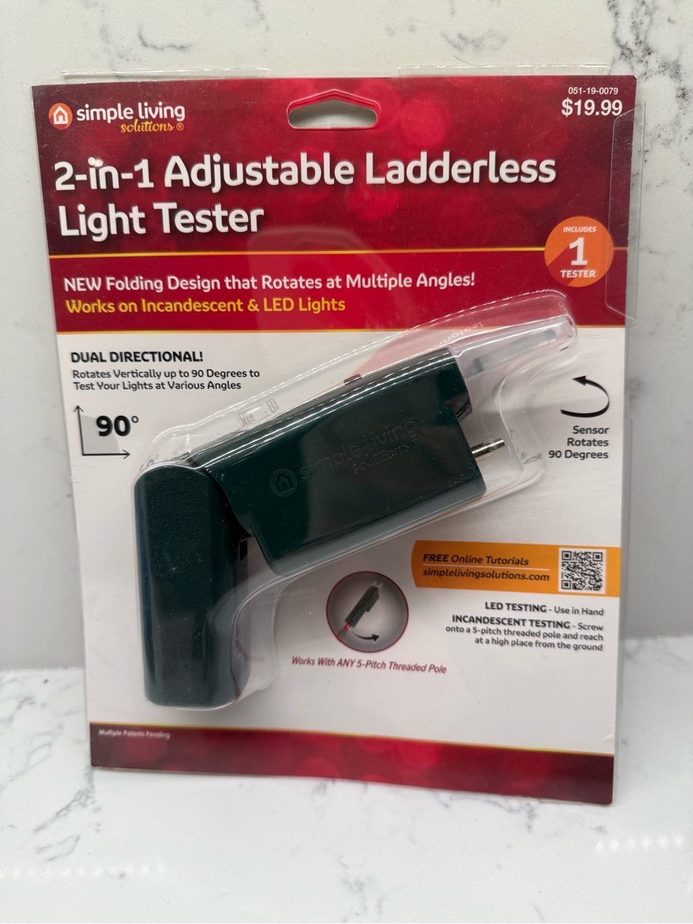 Simple Living 2-in-1 Ladderless Light Tester Christmas String LED & Incandescent